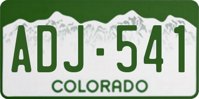 CO license plate ADJ541
