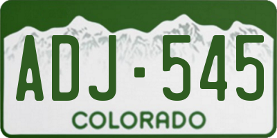 CO license plate ADJ545