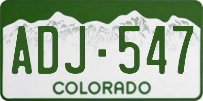 CO license plate ADJ547