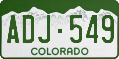 CO license plate ADJ549