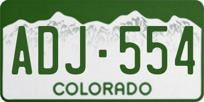 CO license plate ADJ554