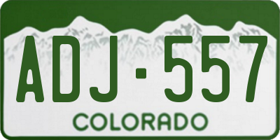 CO license plate ADJ557