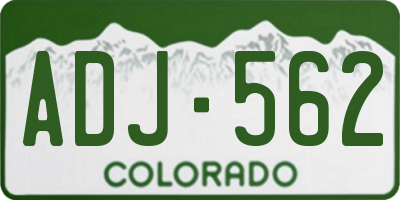 CO license plate ADJ562