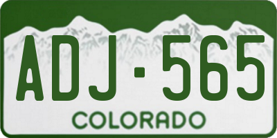 CO license plate ADJ565