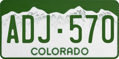 CO license plate ADJ570