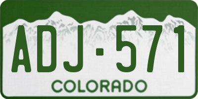 CO license plate ADJ571