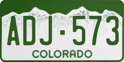 CO license plate ADJ573