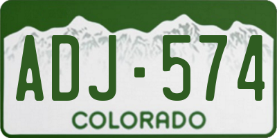 CO license plate ADJ574