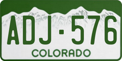 CO license plate ADJ576