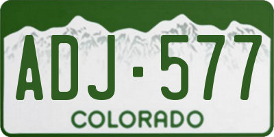 CO license plate ADJ577