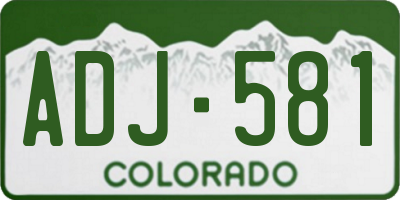 CO license plate ADJ581