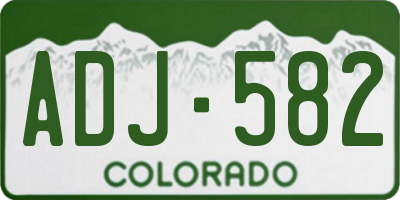 CO license plate ADJ582