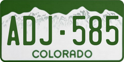 CO license plate ADJ585