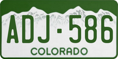 CO license plate ADJ586