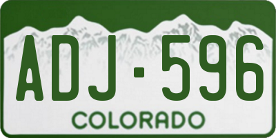 CO license plate ADJ596