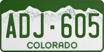 CO license plate ADJ605