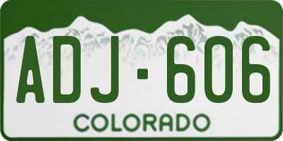 CO license plate ADJ606