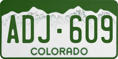 CO license plate ADJ609