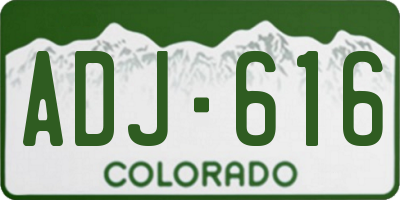 CO license plate ADJ616