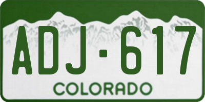 CO license plate ADJ617