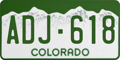 CO license plate ADJ618