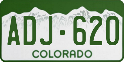 CO license plate ADJ620