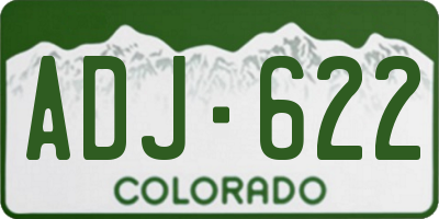 CO license plate ADJ622