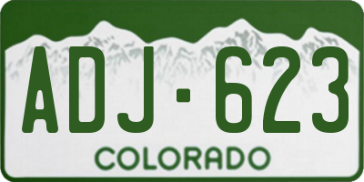 CO license plate ADJ623