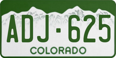 CO license plate ADJ625