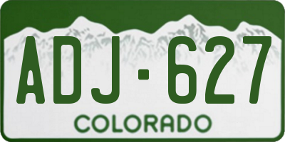 CO license plate ADJ627