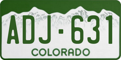 CO license plate ADJ631