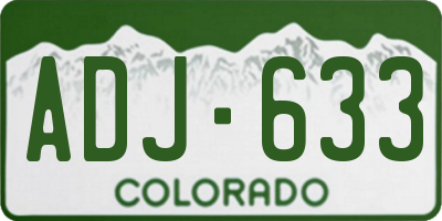 CO license plate ADJ633
