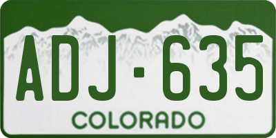 CO license plate ADJ635