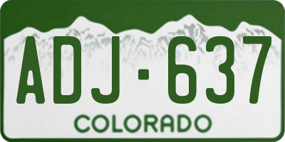 CO license plate ADJ637