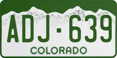CO license plate ADJ639
