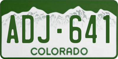 CO license plate ADJ641