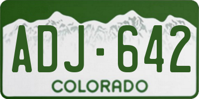 CO license plate ADJ642