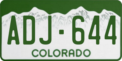 CO license plate ADJ644