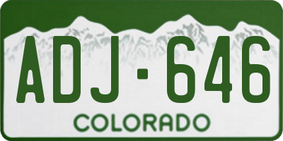 CO license plate ADJ646