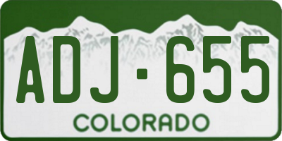 CO license plate ADJ655