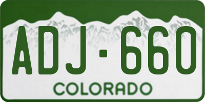 CO license plate ADJ660