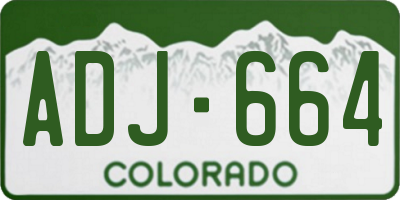 CO license plate ADJ664