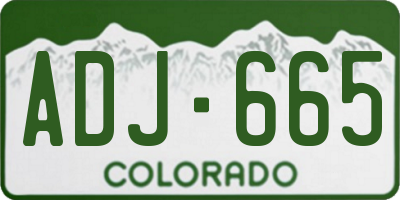 CO license plate ADJ665