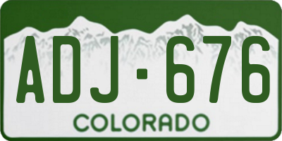 CO license plate ADJ676
