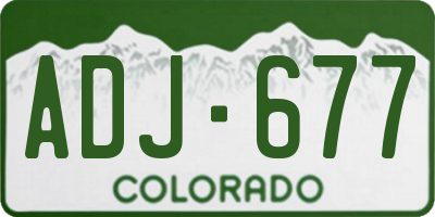 CO license plate ADJ677