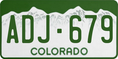 CO license plate ADJ679