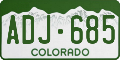 CO license plate ADJ685