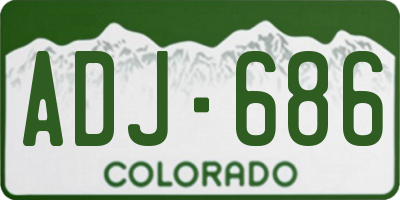 CO license plate ADJ686