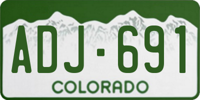 CO license plate ADJ691