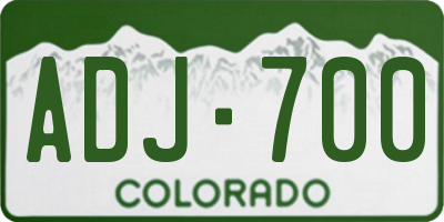 CO license plate ADJ700